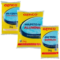 Kit Tratamento Agua de Piscina Sulfato de Alum�nio + Barrilha (ph+) 2 Kg + Ph Certo 2 Kg