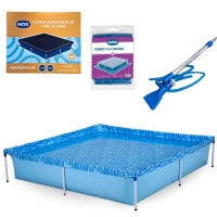 Kit Piscina de Armao Infantil 1500l + Aspirador Venturi + Capa + Forro