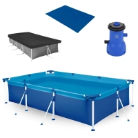 Kit Piscina 3700 Lts Premium Mor + Capa + Forro + Filtro 110v 2006 L/H