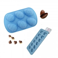 Kit Forma de Silicone para Ovos de Chocolate + Forma de Silicone Corao