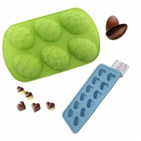 Kit Forma de Silicone para Ovos de Chocolate Verde + Forma de Silicone Corao