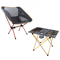 Kit Cadeira e Mesa Dobrvel para Camping e Pesca