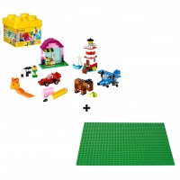 Kit Lego Classic Peças Criativas 221 Peças + Base para Construção Verde