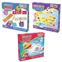 Kit Jogos Infantil em Ingls Domin + Quebra Cabea Palavras e Numerais
