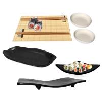 Conjunto para Sushi 11 Peas com Hashi, Pratos, Molheiras e Suportes