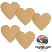 Placas em Mdf 20 Cm Formato Coração para Artesanato (5 Unidades)