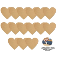 Placas em Mdf 20 Cm Formato Coração para Artesanato (15 Unidades)