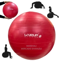 Bola Suia de Pilates 45 Cm Vermelha Treino Pilates Ginastica Academia Yoga Exercicios