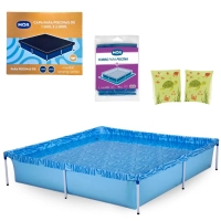 Kit Piscina 1500 Litros + Capa e Forro + Boia de Brao Verde