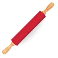 Rolo de Massa em Silicone Vermelho e Bamboo Mor