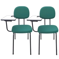2 Cadeiras Escolar Universitria com Prancheta Fixa Verde