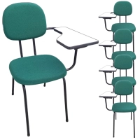 5 Cadeiras Escolar Universitria com Prancheta Fixa Verde