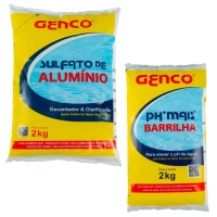 Kit Elevador de Ph 2 Kg Granulado Barrilha ( Ph + ) + Sulfato de Alum�nio 2 Kg para Limpeza de Piscinas