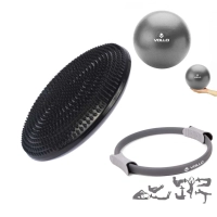 Kit Arco Anel de Pilates + Disco de Equilbrio + Mini Bola Overball