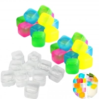 Kit Gelo Artificial 10 Cubos Transparentes e 16 Coloridos Reutilizvel