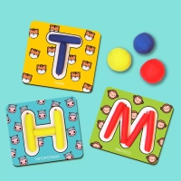 Alfabeto em Madeira com Massinha Brinquedos Criativos