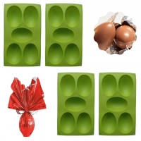 Kit 4 Formas de Silicone para Chocolate Ovo de Pscoa Verde