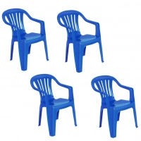 Kit 4 Cadeiras Poltrona em Plstico Mor