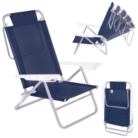 2 Cadeiras de Praia Reclinvel em Alumnio Summer Azul