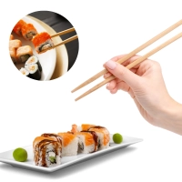 Kit 100 Hashi em Bambu para Sushi Culinria Oriental Japonesa