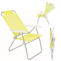 Cadeira de Praia Alta Dobrvel Alumnio Prosa 4 Posies Amarelo Bel