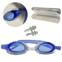 culos de Natao em Silicone Lentes Cor Azul com Estojo