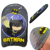Kit para Natao Infantil Personagem Batman Prancha + Touca