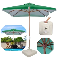 Kit Ombrelone Sardenha 2,05m Verde Jardim + Base Branca 18 L / 22 Kg