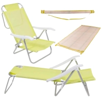 Kit Cadeira de Praia Sunny + Esteira de Palha com Ala Amarelo
