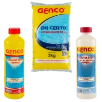 Kit Limpeza de Piscinas Ph Certo 2 Kg + Redutor de Ph e Alcalinidade + Elevador de Ph