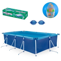 Kit Piscina Premium 6200 L+ �culos Nata��o Infantil Azul+ Bola 40 Cm Mor