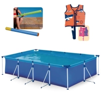 Kit Piscina Premium 6200 Litros de Armao + Colete P/M Infantil + Brinquedo Lana gua