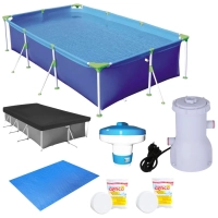 Piscina 2500 L + Capa e Forro + Mini Flutuador e 2 Pastilhas + Bomba 110 V 2.200 L/H