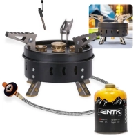 Kit Fogareiro Porttil Super Chama com Acendedor Camping e Pesca + Cartucho de Gs 450g