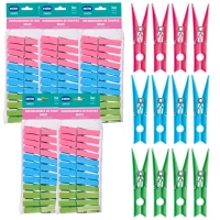 Prendedor de Roupa / Pregador Maxi Kit com 60 Unidades Coloridas Lavanderia Mor