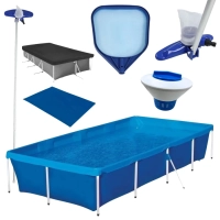 Kit Piscina 3000 Litros + Capa e Forro + Aspirador + Peneira + Haste 1,40 M + Flutuador
