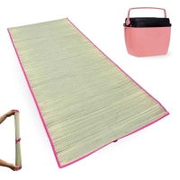 Kit Caixa Termica Rosa Pssego Cooler 12 L + Esteira de Praia 1,80 M X 70 Cm Parque Piquinique