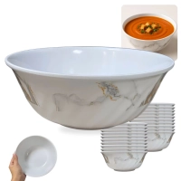 Kit 20 Tigelas Bowls 20cm 1,2 Litros Decorao Marmorizado em Melamina / Plstico