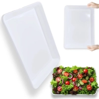 Travessa Prato 40 Cm Retangular para Buffet Restaurante Cozinha Melamina Premium Branca