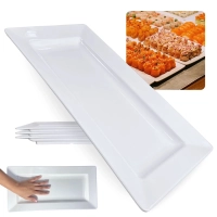 Kit 3 Travessas de 44,5 Cm Retangular para Buffet de Sushi Restaurante em Melamina