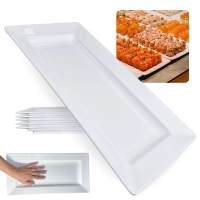 Kit 5 Travessas de 44,5 Cm Retangular para Buffet Restaurante Melamina