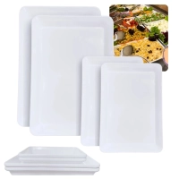 Kit 2 Travessas 30cm + 2 Travessas 40cm para Buffet Restaurante / Retangulares em Melamina