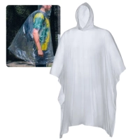 Poncho Capa de Chuva com Capuz Impermevel para Emergencia Adulto em Pvc Transparente Camping e Pesca