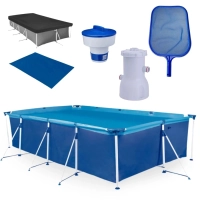 Kit Piscina 5000 L Premium + Capa, Forro + Filtro 110v 2.200 L/H Mor + Peneira + Flutuador