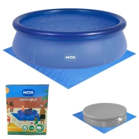 Kit Piscina Redonda Inflavel Mor 2400 Litros 2,40 M Dimetro + Forro para Proteo 2,50m X 2,50m