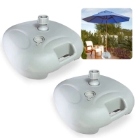 Kit 2 Bases Plsticas para Guarda-sol e Ombrelone de 21 Kg Jardim Piscina Preenchido gua Ou Areia