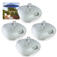 Kit 4 Bases Plsticas para Guarda-sol e Ombrelone de 21 Kg Jardim Piscina Preenchido gua Ou Areia