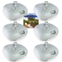 Kit 6 Bases Plsticas para Guarda-sol e Ombrelone de 21 Kg Jardim Piscina Preenchido gua Ou Areia