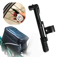 Kit Bolsa para Celular Mobile de Quadro Bicicleta + Manmetro e Bomba de Ar para Bicicleta