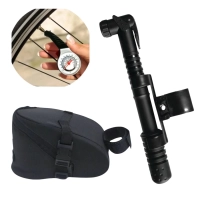 Kit Bolsa para Bicicleta de Selim City Durban 1 Litro + Manmetro e Bomba de Ar para Bicicleta